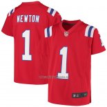Camiseta NFL Game Nino New England Patriots Cam Newton Rojo