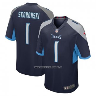 Camiseta NFL Game Tennessee Titans Peter Skoronski 2023 NFL Draft First Round Pick Azul