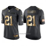 Camiseta NFL Gold Anthracite Dallas Cowboys Elliott Salute To Service 2016 Negro
