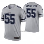 Camiseta NFL Legend Dallas Cowboys 55 Leighton Vander Esch Inverted Gris