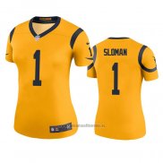 Camiseta NFL Legend Mujer Los Angeles Rams Sam Sloman Oro Color Rush