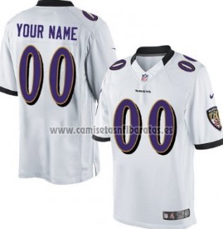 Camiseta NFL Limited Baltimore Ravens Personalizada Blanco