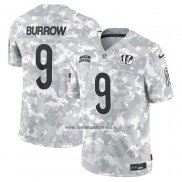 Camiseta NFL Limited Cincinnati Bengals Joe Burrow 2024 Salute To Service Gris