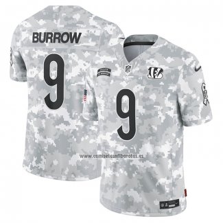 Camiseta NFL Limited Cincinnati Bengals Joe Burrow 2024 Salute To Service Gris