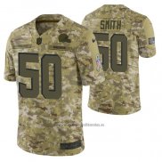 Camiseta NFL Limited Cleveland Browns 50 Chris Smith 2018 Salute To Service Camuflaje