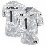 Camiseta NFL Limited Miami Dolphins Tua Tagovailoa 2024 Salute To Service Gris