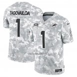 Camiseta NFL Limited Miami Dolphins Tua Tagovailoa 2024 Salute To Service Gris