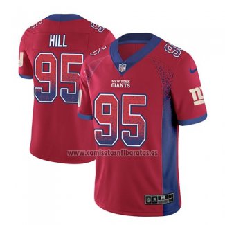 Camiseta NFL Limited New York Giants B.j. Hill Rojo 2018 Rush Drift Fashion