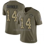 Camiseta NFL Limited New York Jets 14 Sam Darnold Stitched 2017 Salute To Service