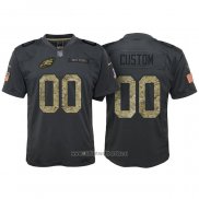 Camiseta NFL Limited Nino Philadelphia Eagles Personalizada 2016 Salute To Service Negro
