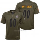 Camiseta NFL Limited Nino Pittsburgh Steelers Personalizada Salute To Service Verde