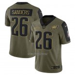 Camiseta NFL Limited Philadelphia Eagles Miles Sanders 2021 Salute To Service Verde