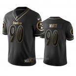 Camiseta NFL Limited Pittsburgh Steelers T J Watt Golden Edition Negro