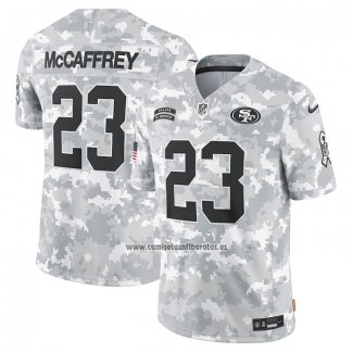 Camiseta NFL Limited San Francisco 49ers Christian McCaffrey 2024 Salute To Service Gris