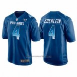 Camiseta NFL Pro Bowl Los Angeles Rams 4 Greg Zuerlein NFC 2018 Azul