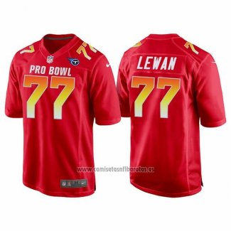 Camiseta NFL Pro Bowl Tennessee Titans 77 Taylor Lewan AFC 2018 Rojo