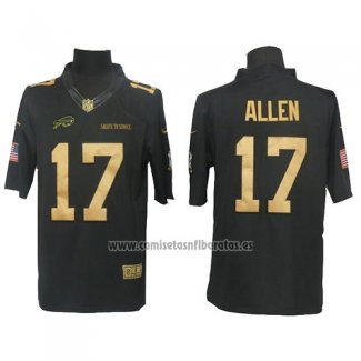 Camiseta NFL Anthracite Buffalo Bills 17 Josh Allen Limited Gold Negro