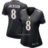 Camiseta NFL Game Mujer Baltimore Ravens Lamar Jackson Negro