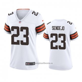 Camiseta NFL Game Mujer Cleveland Browns Andrew Sendejo Blanco