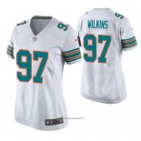 Camiseta NFL Game Mujer Miami Dolphins Christian Wilkins Throwback Blanco