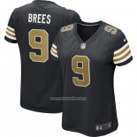 Camiseta NFL Game Mujer New Orleans Saints Drew Brees Alterno Negro