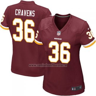 Camiseta NFL Game Mujer Washington Commanders Cravens Rojo