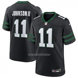 Camiseta NFL Game New York Jets Jermaine Johnson II Alterno Negro