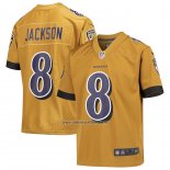 Camiseta NFL Game Nino Baltimore Ravens Lamar Jackson Inverted Gold