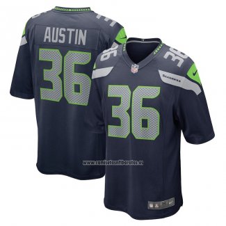 Camiseta NFL Game Seattle Seahawks Blessuan Austin 36 Azul