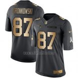 Camiseta NFL Gold Anthracite New England Patriots Gronkowski Salute To Service 2016 Negro