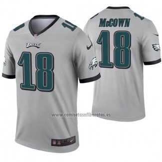 Camiseta NFL Legend Philadelphia Eagles 18 Josh Mccown Inverted Gris