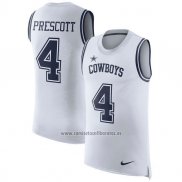 Camiseta NFL Limited Dallas Cowboys Sin Mangas 4 Prescott Blanco