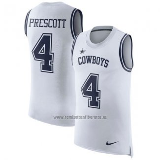 Camiseta NFL Limited Dallas Cowboys Sin Mangas 4 Prescott Blanco