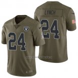 Camiseta NFL Limited Las Vegas Raiders 24 Marshawn Lynch 2017 Salute To Service Verde