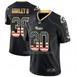 Camiseta NFL Limited Los Angeles Rams Todd Gurley Ii Negro 2018 USA Flag Fashion Color Rush