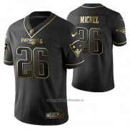 Camiseta NFL Limited New England Patriots Sony Michel Golden Edition Negro