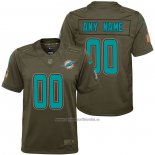 Camiseta NFL Limited Nino Miami Dolphins Personalizada Salute To Service Verde