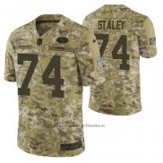 Camiseta NFL Limited San Francisco 49ers 74 Joe Staley 2018 Salute To Service Camuflaje