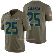 Camiseta NFL Limited Seattle Seahawks 25 Richard Sherman 2017 Salute To Service Verde