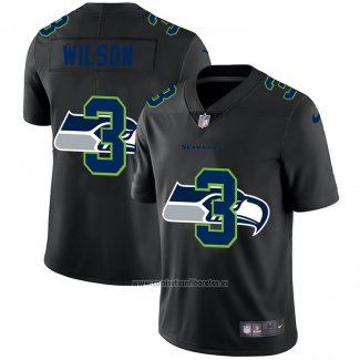 Camiseta NFL Limited Seattle Seahawks Wilson Logo Dual Overlap Negro