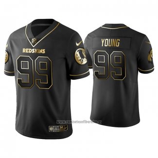 Camiseta NFL Limited Washington Commanders Chase Young Golden Edition Negro