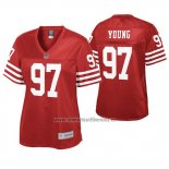 Camiseta NFL Mujer San Francisco 49ers Bryant Young Pro Line Rojo