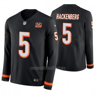 Camiseta NFL Therma Manga Larga Cincinnati Bengals Christian Hackenberg Negro