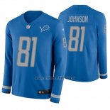 Camiseta NFL Therma Manga Larga Detroit Lions Calvin Johnson Azul