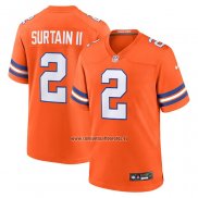 Camiseta NFL Game Denver Broncos Patrick Surtain II Mile High Collection 1977 Throwback Naranja