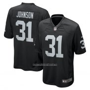 Camiseta NFL Game Las Vegas Raiders Isaiah Johnson Negro