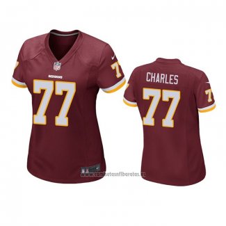 Camiseta NFL Game Mujer Washington Commanders Saahdiq Charles Rojo