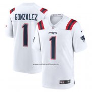 Camiseta NFL Game New England Patriots Christian Gonzalez 2023 NFL Draft First Round Pick Blanco