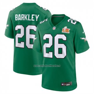 Camiseta NFL Game Philadelphia Eagles Saquon Barkley Super Bowl LIX Segunda Verde
