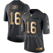 Camiseta NFL Gold Anthracite Los Angeles Rams Goff Salute To Service 2016 Negro